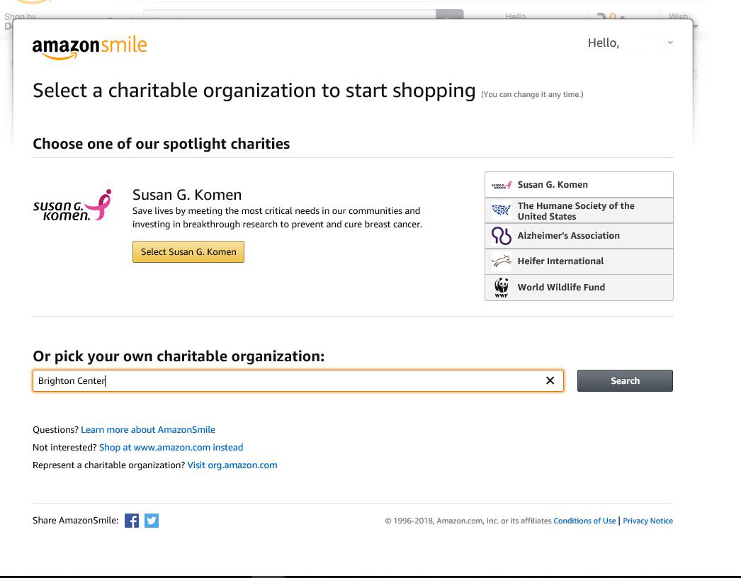 Brighton Center A Community Of Support Amazon Smile Instructions